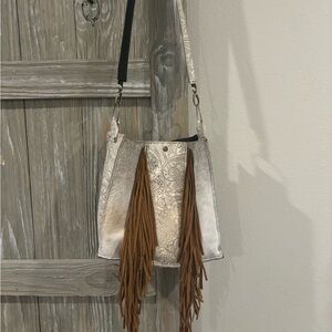 Genuine leather and cow hide purse and wallet